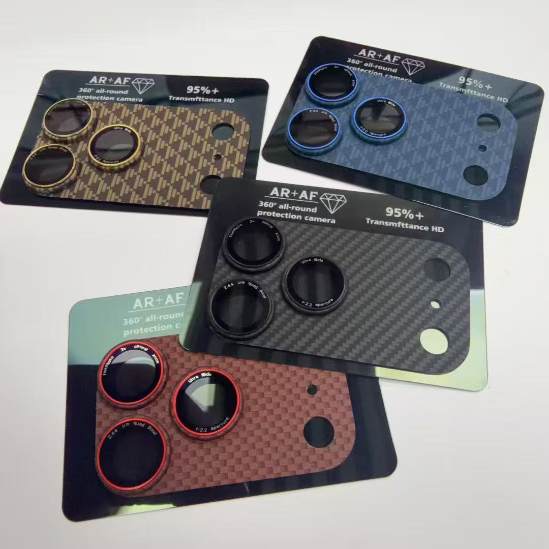 Quality Phone Accessories - ฟิล์มกันรอยเลนส์กล้องแบบเต็มจอ ผลิตจากเคฟลาร์และคาร์บอนไฟเบอร์ สำหรับ iPhone 17 Pro
